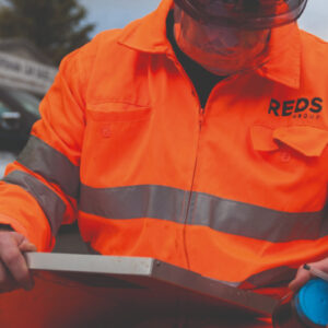 REDS employee taking samples