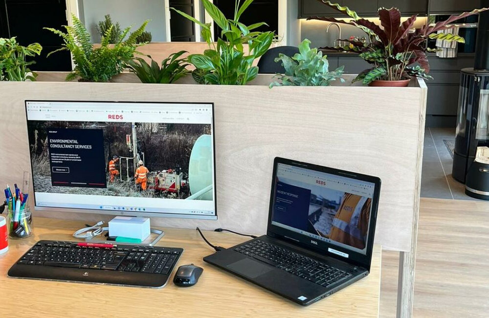 View of laptop on desk