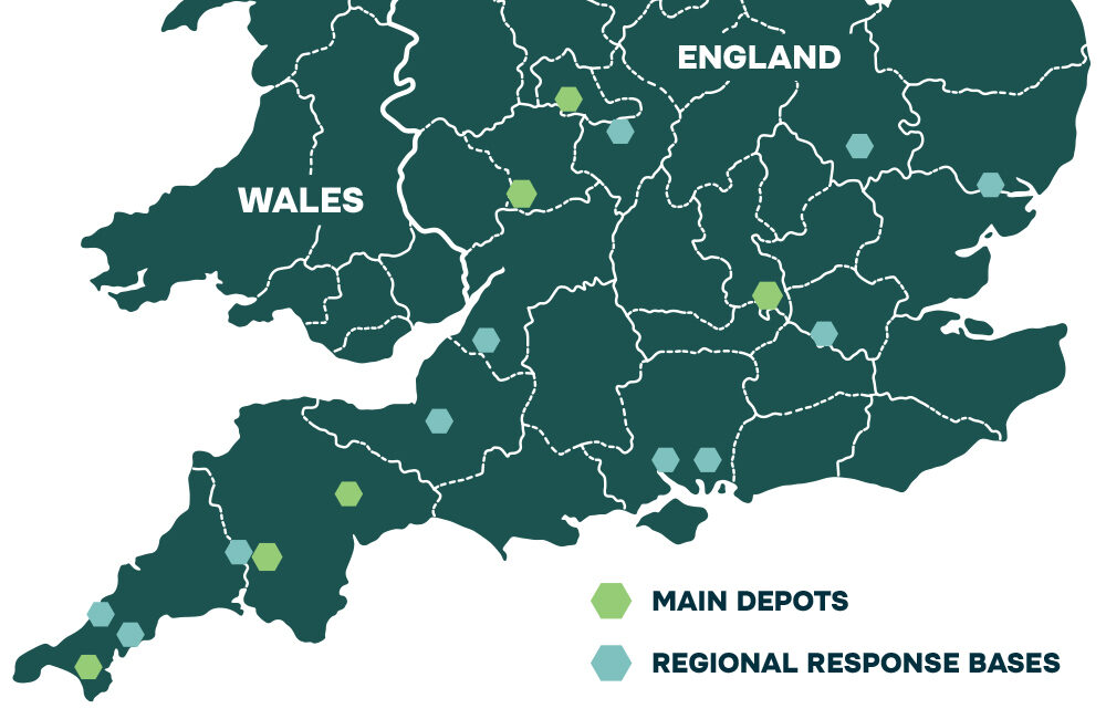 REDS Depots and Regional response base locations