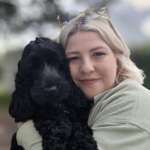 Lucy with her dog Skye