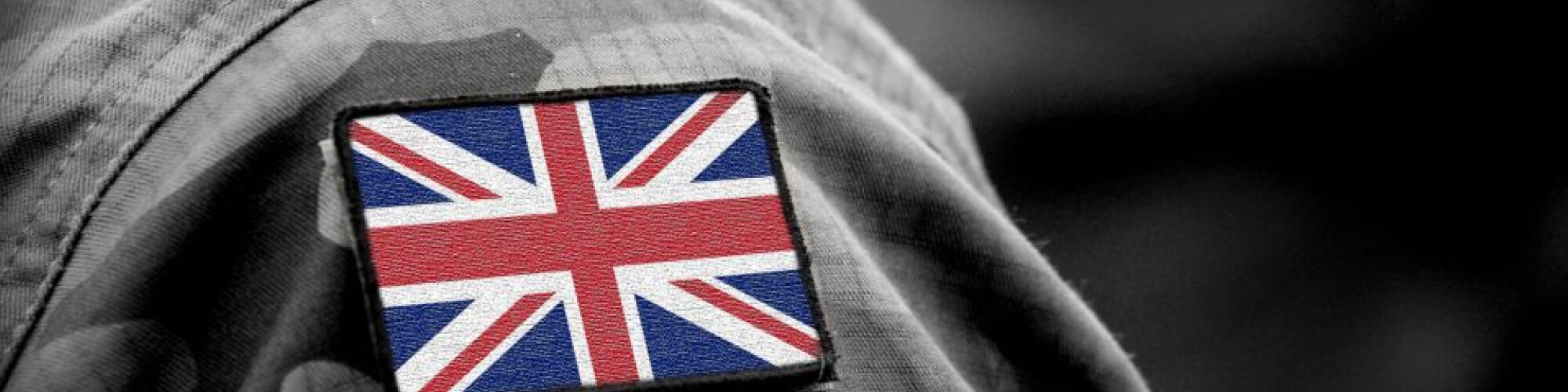 Military wearing flag