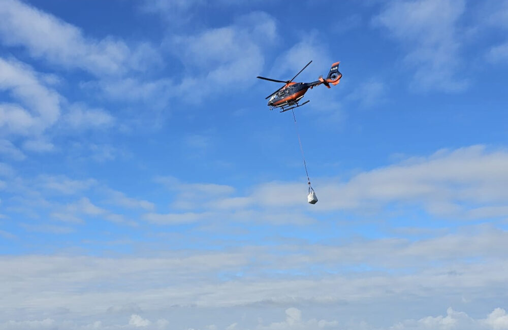 Travel via helicopter on the island.