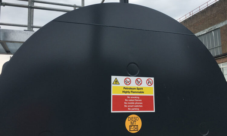 A newly installed tank