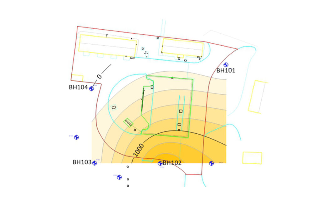 Hydrocarbon concentrations in groundwater after remedial work.