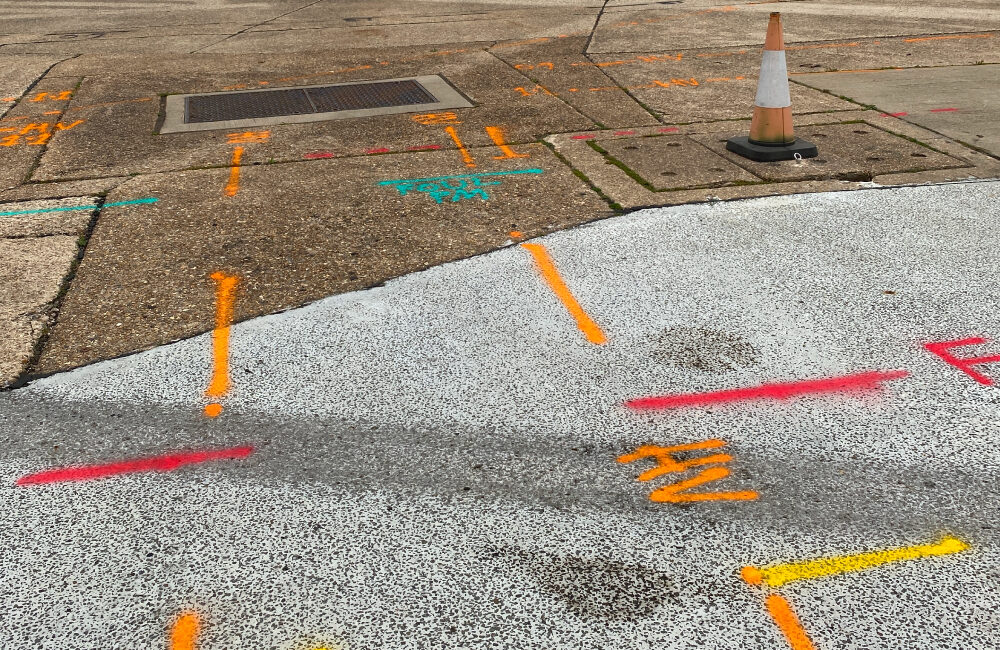 Utilities marked out